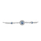 Brățară din Argint 925 ( 4.24 grame ) cu Moissanite Albastru Oceanic și Topaz Alb 1.09 Carate