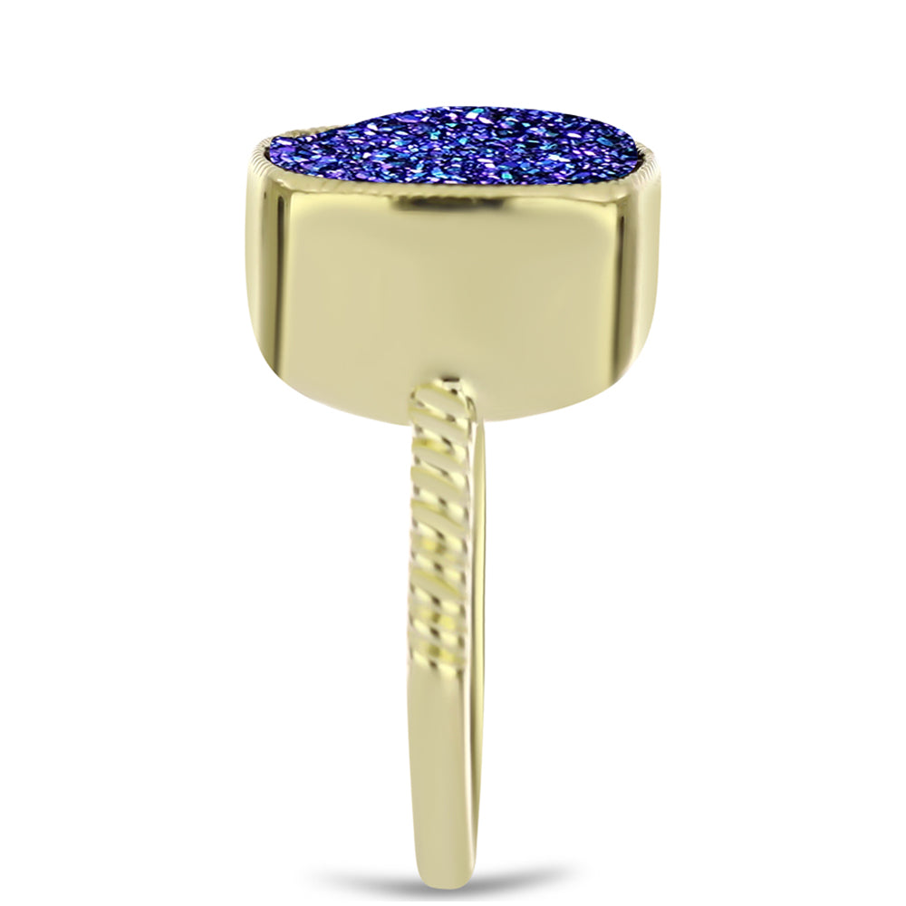 Inel din Argint 925 Placat cu Aur ( 3.7 grame ) cu Drusă Violet 6.63 Carate