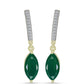 Cercei din Argint 925 Placat cu Aur ( 4.03 grame ) cu Agat Verde și Topaz Alb 2.99 Carate