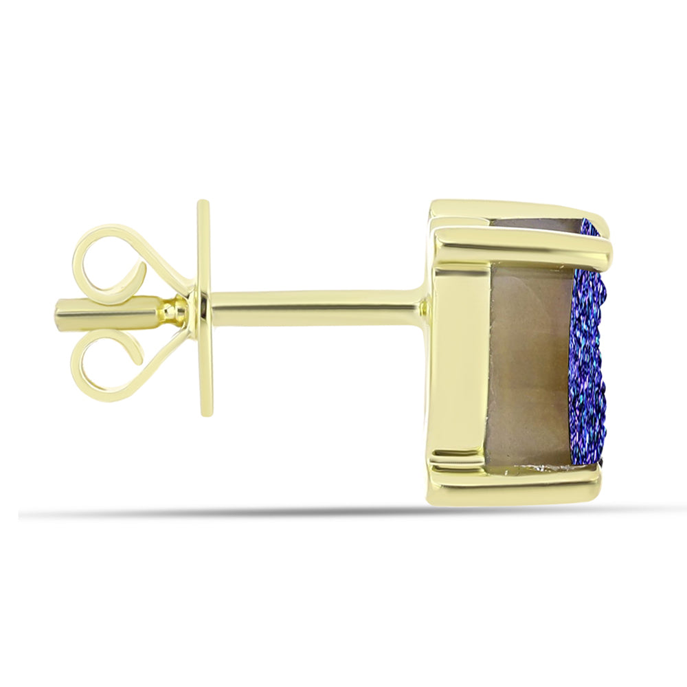 Cercei din Argint 925 Placat cu Aur ( 1.74 grame ) cu Drusă Violet 2.24 Carate