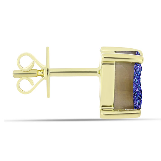 Cercei din Argint 925 Placat cu Aur ( 1.74 grame ) cu Drusă Violet 2.24 Carate