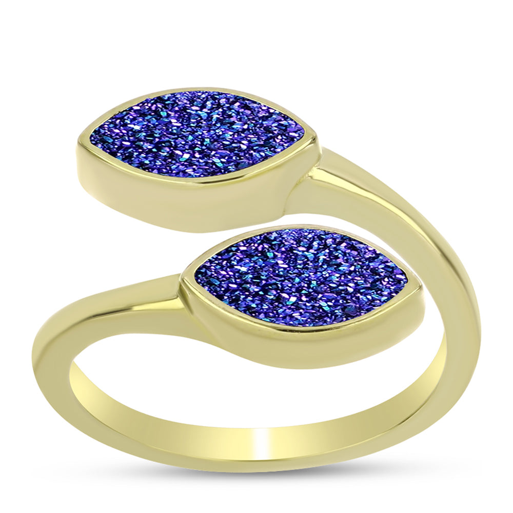 Inel din Argint 925 Placat cu Aur ( 3.77 grame ) cu Drusă Violet 2.67 Carate