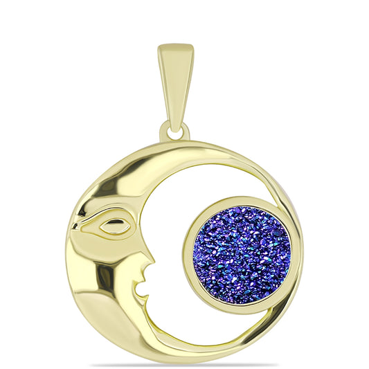 Pandantiv din Argint 925 Placat cu Aur ( 4.27 grame ) cu Drusă Violet 1.77 Carate