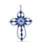 Cruce Pandantiv din Argint 925 ( 3.88 grame ) cu Safir Albastru Australian și Topaz Alb 4.25 Carate