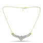 Colier din Argint 925 Placat cu Aur ( 8.53 grame ) cu Diamant Alb și Topaz Alb 1.14 Carate
