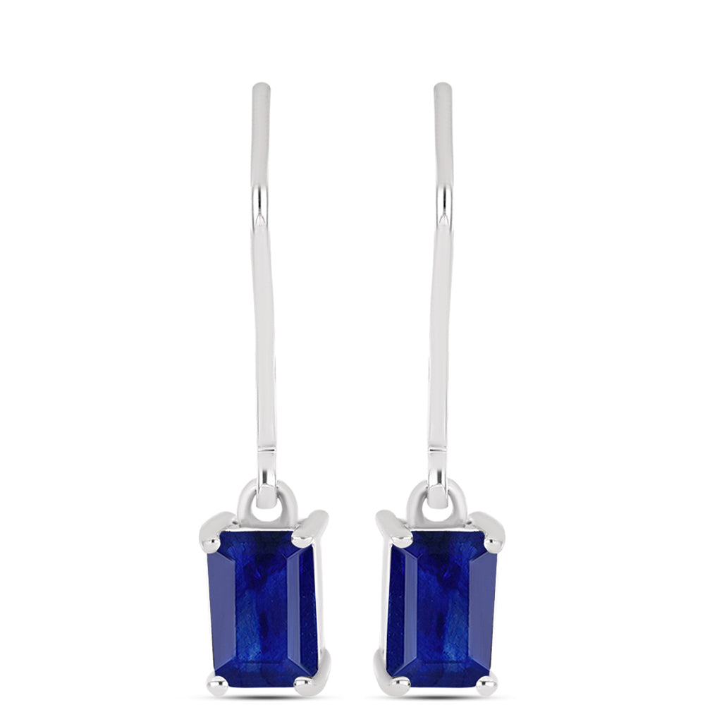 Cercei din Argint 925 ( 1.43 grame ) cu Safir Albastru Australian 1.6 Carate