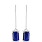 Cercei din Argint 925 ( 1.43 grame ) cu Safir Albastru Australian 1.6 Carate