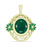 Pandantiv din Argint 925 Placat cu Aur ( 4.19 grame ) cu Agat Verde 4.02 Carate