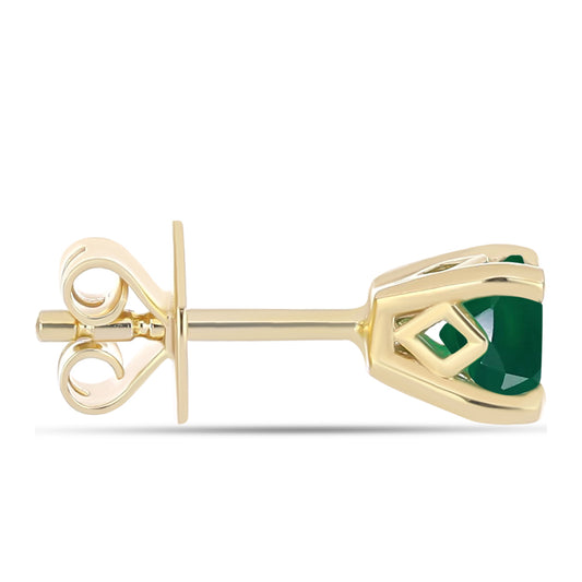 Cercei din Argint 925 Placat cu Aur ( 1.4 grame ) cu Agat Verde 0.87 Carate