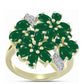 Inel din Argint 925 Placat cu Aur ( 4.84 grame ) cu Agat Verde 3.97 Carate