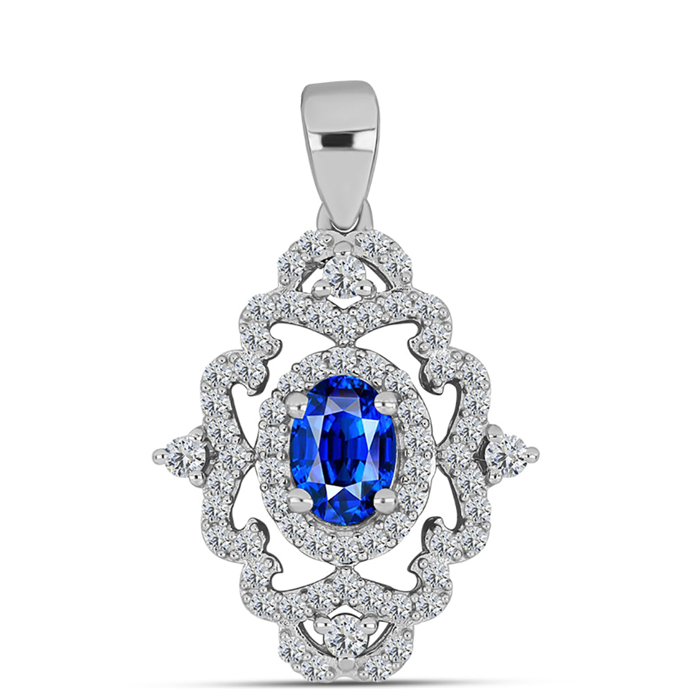 Pandantiv din Argint 925 ( 2.47 grame ) cu Safir Albastru Australian și Topaz Alb 1.92 Carate 1 