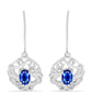 Cercei din Argint 925 ( 3.99 grame ) cu Safir Albastru Australian și Topaz Alb 1.3 Carate