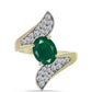 Inel din Argint 925 Placat cu Aur ( 3.46 grame ) cu Agat Verde și Topaz Alb 2.24 Carate