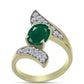 Inel din Argint 925 Placat cu Aur ( 3.46 grame ) cu Agat Verde și Topaz Alb 2.24 Carate