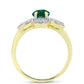 Inel din Argint 925 Placat cu Aur ( 4.65 grame ) cu Agat Verde și Topaz Alb 2.03 Carate