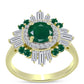 Inel din Argint 925 Placat cu Aur ( 3.24 grame ) cu Agat Verde și Zircon Alb 2.72 Carate
