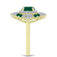 Inel din Argint 925 Placat cu Aur ( 3.24 grame ) cu Agat Verde și Zircon Alb 2.72 Carate