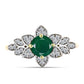 Inel din Argint 925 Placat cu Aur ( 2.69 grame ) cu Agat Verde și Topaz Alb 1.01 Carate