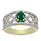 Inel din Argint 925 Placat cu Aur ( 4.6 grame ) cu Agat Verde și Topaz Alb 1.48 Carate
