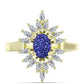 Inel din Argint 925 Placat cu Aur ( 3.43 grame ) cu Drusă Violet și Zircon Alb 1.79 Carate