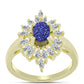 Inel din Argint 925 Placat cu Aur ( 3.43 grame ) cu Drusă Violet și Zircon Alb 1.79 Carate