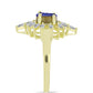 Inel din Argint 925 Placat cu Aur ( 3.43 grame ) cu Drusă Violet și Zircon Alb 1.79 Carate