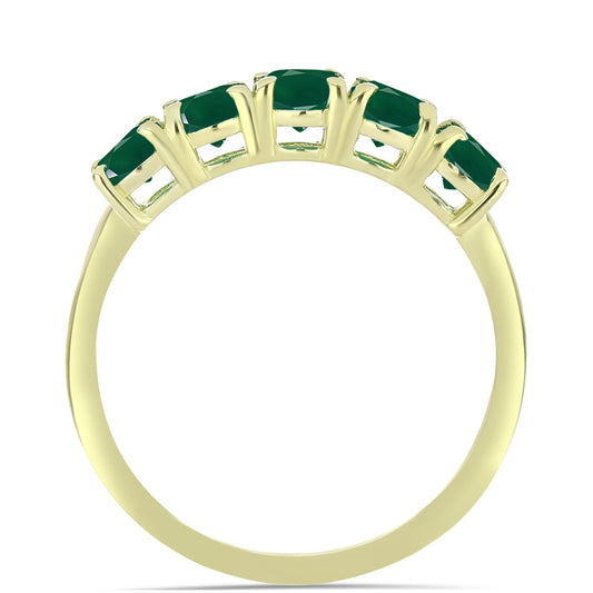 Inel din Argint 925 Placat cu Aur ( 2.17 grame ) cu Agat Verde 1.23 Carate