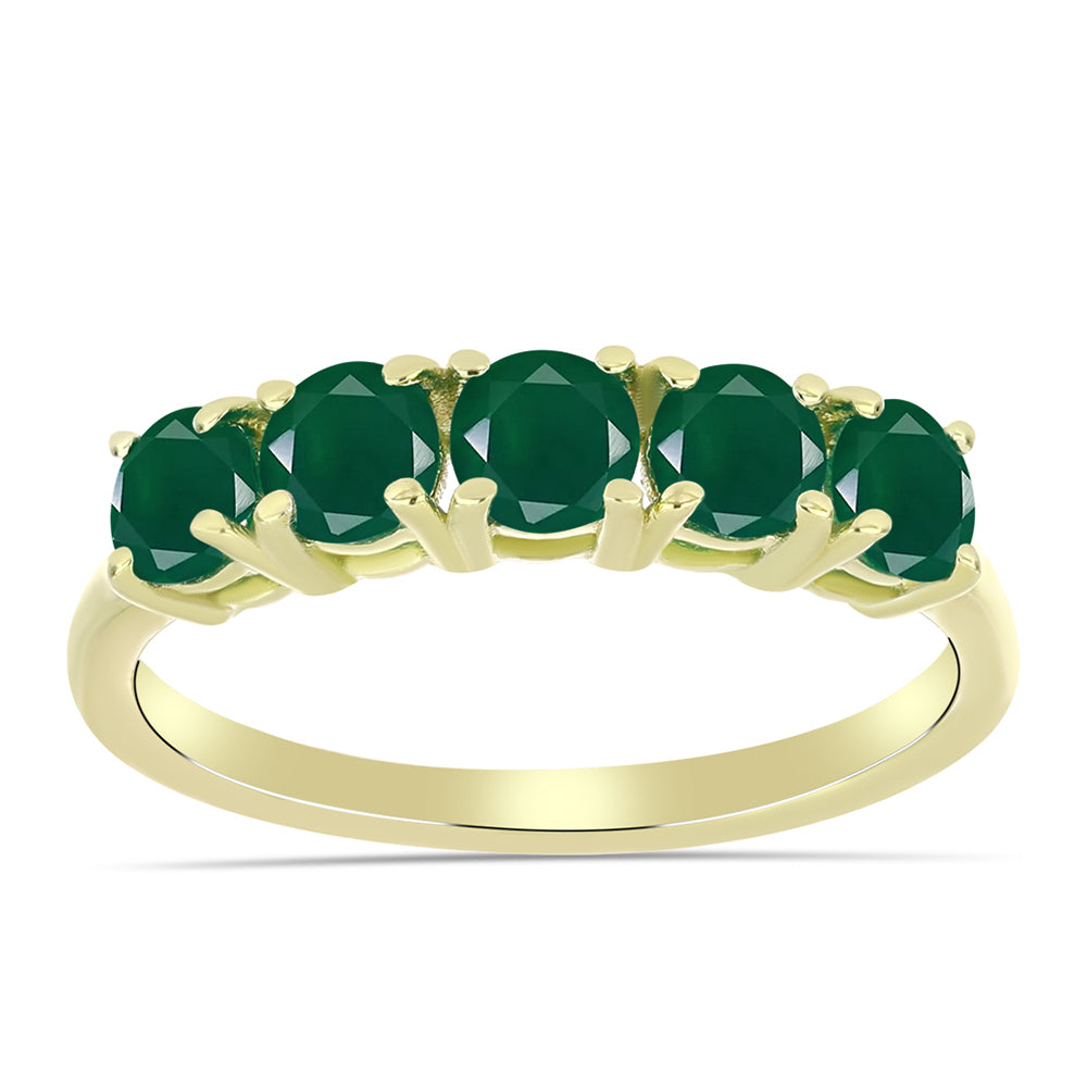 Inel din Argint 925 Placat cu Aur ( 2.17 grame ) cu Agat Verde 1.23 Carate