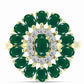 Inel din Argint 925 Placat cu Aur ( 3.89 grame ) cu Agat Verde 2.58 Carate