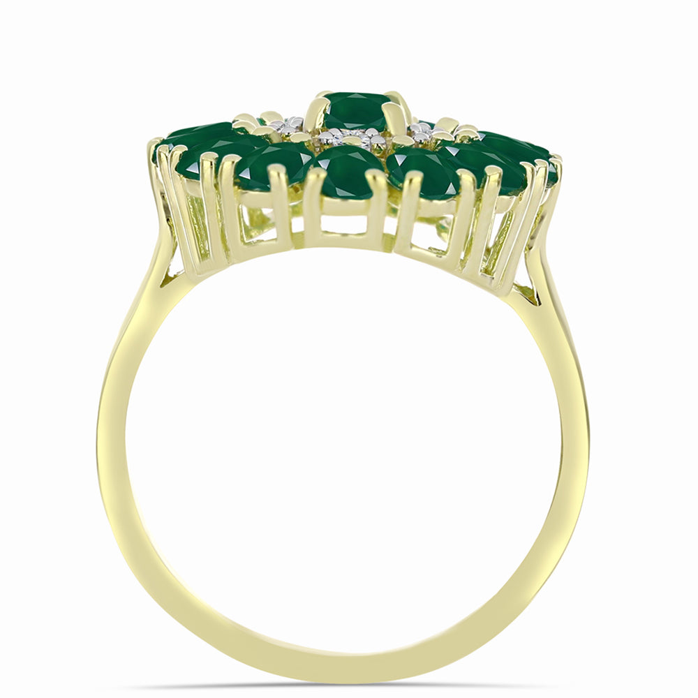 Inel din Argint 925 Placat cu Aur ( 3.89 grame ) cu Agat Verde 2.58 Carate 2 