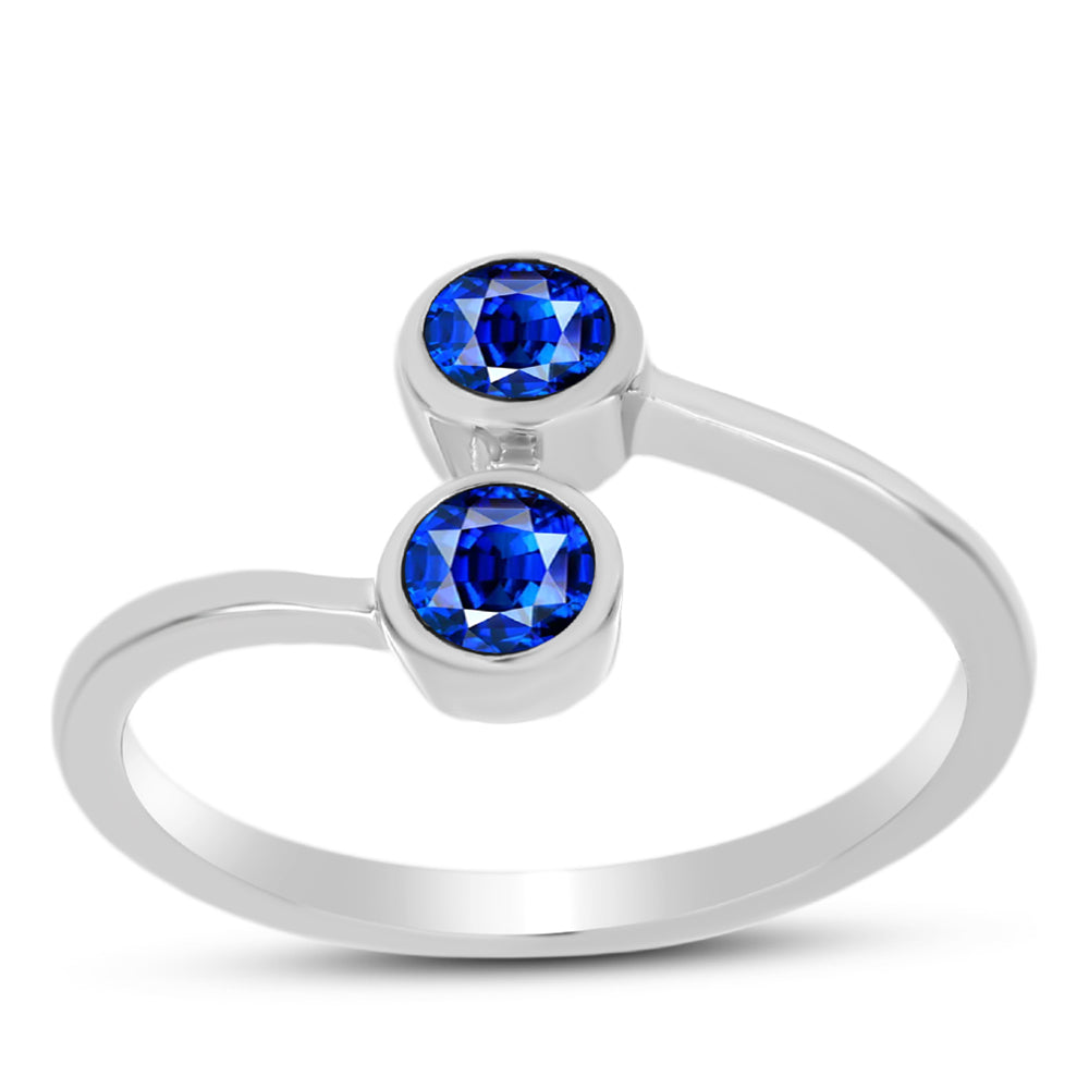 Inel din Argint 925 ( 2.2 grame ) cu Safir Albastru Australian 0.75 Carate 3 