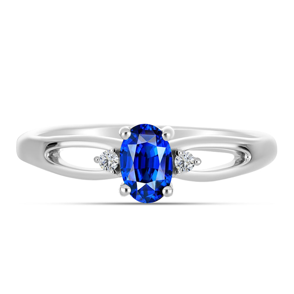 Inel din Argint 925 ( 2.07 grame ) cu Safir Albastru Australian și Topaz Alb 0.69 Carate 1 