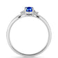 Inel din Argint 925 ( 2.07 grame ) cu Safir Albastru Australian și Topaz Alb 0.69 Carate