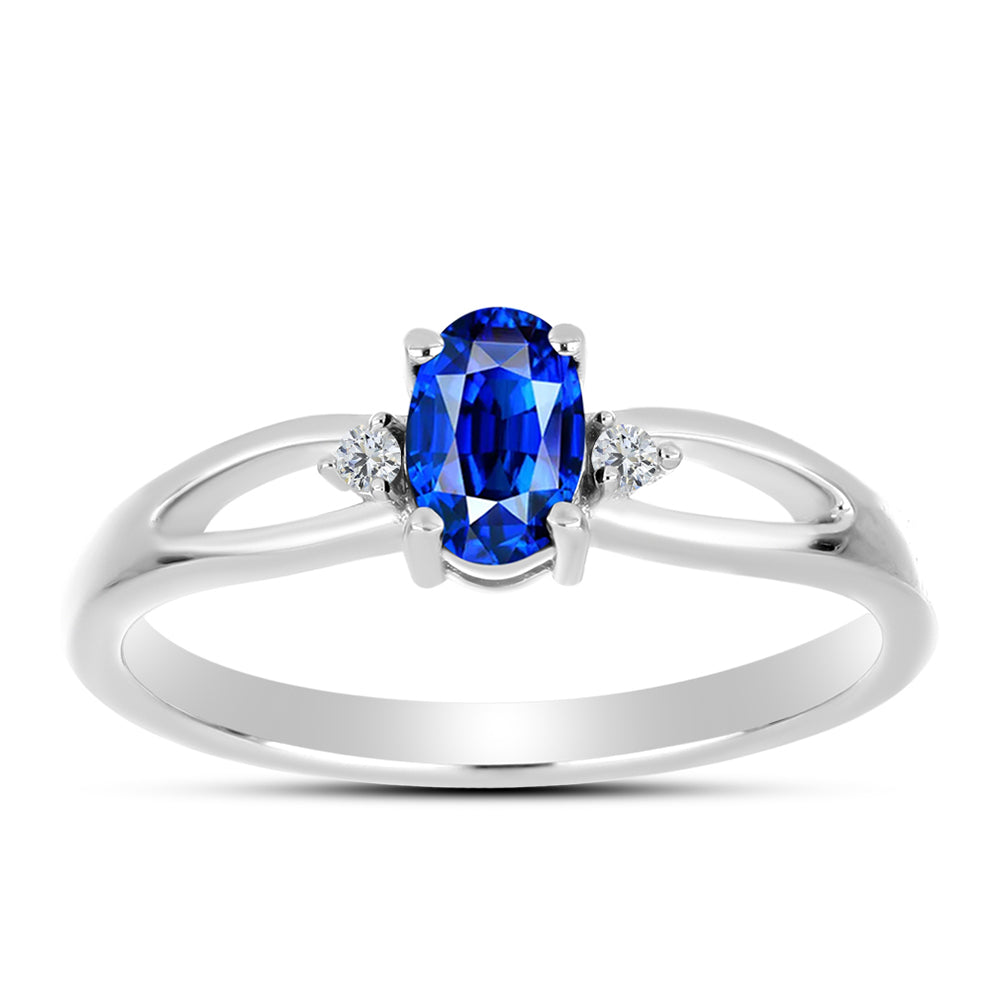 Inel din Argint 925 ( 2.07 grame ) cu Safir Albastru Australian și Topaz Alb 0.69 Carate 7 