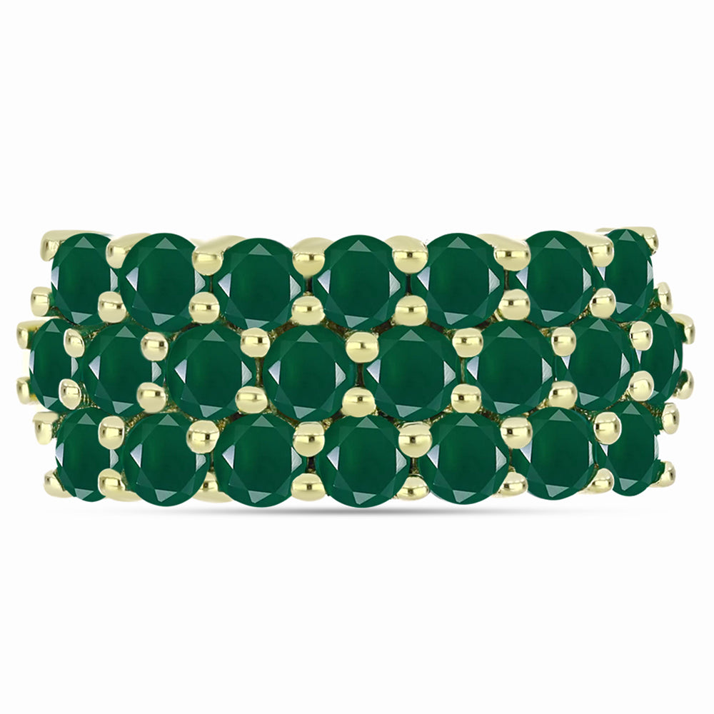 Inel din Argint 925 Placat cu Aur ( 4.35 grame ) cu Agat Verde 2.45 Carate