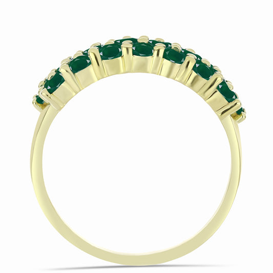 Inel din Argint 925 Placat cu Aur ( 4.35 grame ) cu Agat Verde 2.45 Carate