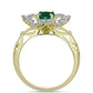 Inel din Argint 925 Placat cu Aur ( 4.26 grame ) cu Agat Verde și Topaz Alb 1.2 Carate