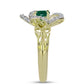 Inel din Argint 925 Placat cu Aur ( 4.26 grame ) cu Agat Verde și Topaz Alb 1.2 Carate