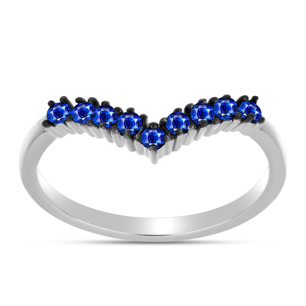 Inel din Argint 925 ( 2 grame ) cu Safir Albastru Australian 0.5 Carate 3 