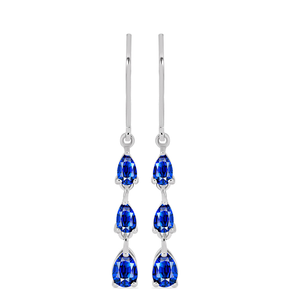 Cercei din Argint 925 ( 1.91 grame ) cu Safir Albastru Australian 2.59 Carate