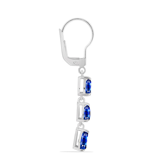 Cercei din Argint 925 ( 1.91 grame ) cu Safir Albastru Australian 2.59 Carate
