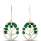 Cercei din Argint 925 Placat cu Aur ( 4.27 grame ) cu Agat Verde 2.39 Carate