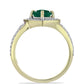 Inel din Argint 925 Placat cu Aur ( 3.59 grame ) cu Agat Verde și Topaz Alb 1.86 Carate