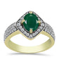 Inel din Argint 925 Placat cu Aur ( 3.59 grame ) cu Agat Verde și Topaz Alb 1.86 Carate