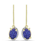 Cercei din Argint 925 Placat cu Aur ( 2.18 grame ) cu Drusă Violet și Topaz Alb 2.52 Carate