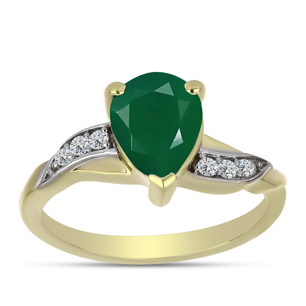 Inel din Argint 925 Placat cu Aur ( 2.32 grame ) cu Agat Verde și Topaz Alb 1.58 Carate 3 