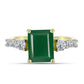 Inel din Argint 925 Placat cu Aur ( 2.52 grame ) cu Agat Verde și Topaz Alb 2.54 Carate
