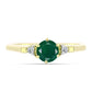 Inel din Argint 925 Placat cu Aur ( 2.44 grame ) cu Agat Verde și Topaz Alb 0.82 Carate