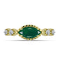 Inel din Argint 925 Placat cu Aur ( 2.85 grame ) cu Agat Verde și Topaz Alb 0.99 Carate