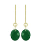 Cercei din Argint 925 Placat cu Aur ( 1 grame ) cu Agat Verde 4.33 Carate